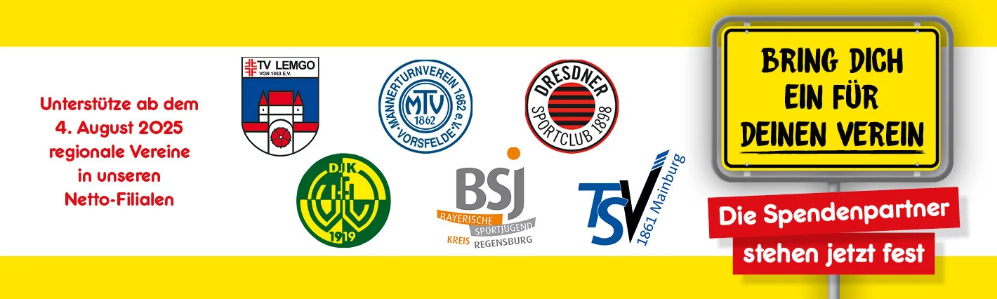 Unterstütze unseren Verein mit deiner Spende bei Netto!